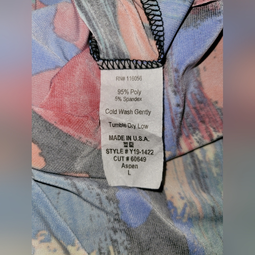 Jess & Jane Aspen Dress Large Wearable Art Stretch Swing Artsy Abstract Colorful - Picture 5 of 6
